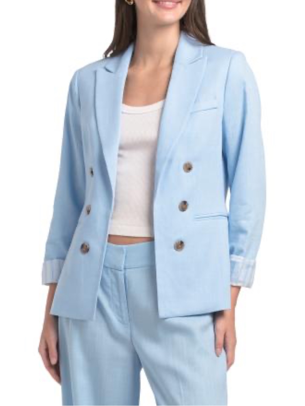 Tahari Asl Linen Blend Blazer